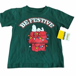Peanuts Green 'Be Festive' Kids T-Shirt